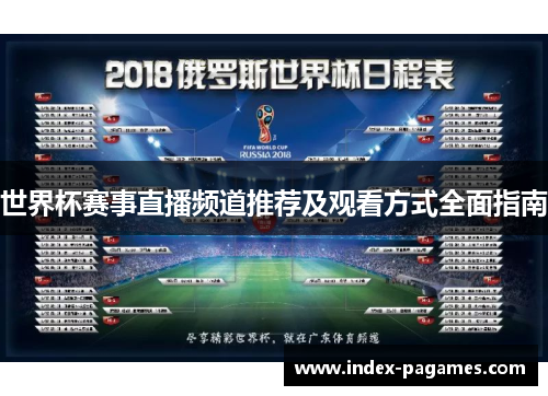 世界杯赛事直播频道推荐及观看方式全面指南