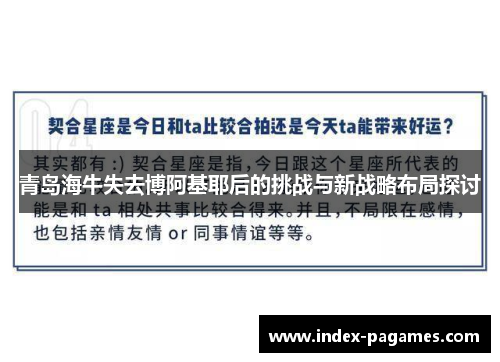 青岛海牛失去博阿基耶后的挑战与新战略布局探讨